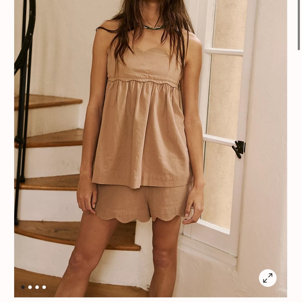 Free People Sweet Scallop Set in Bunny Size XS